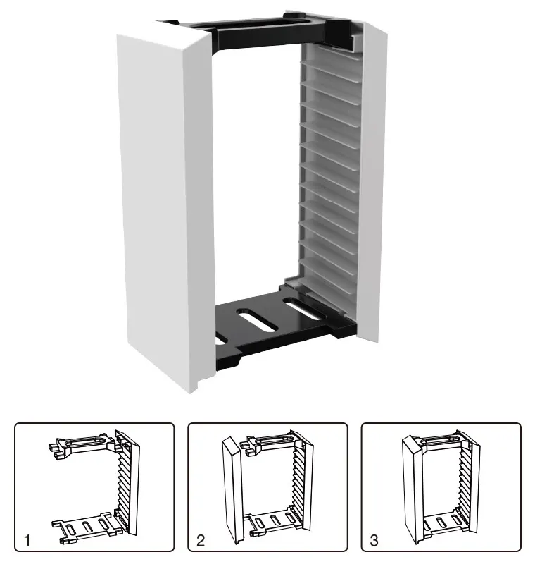 حامل منظم لأقراص الألعاب من دوب، سهل الفك والتركيب، سعة استيعاب 12 قرص، أبيض، TP5-0520