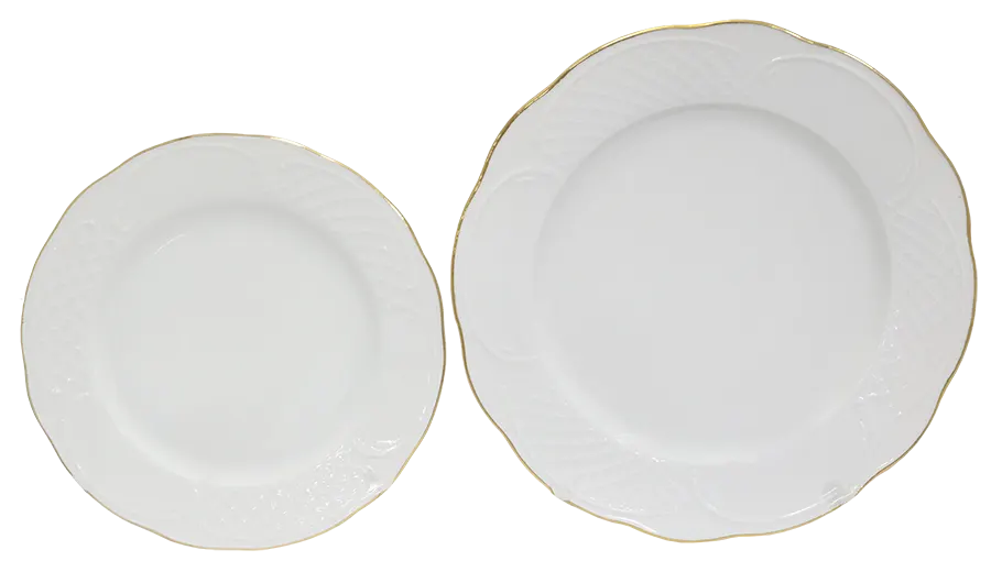 طقم صيني سفره ريسمندور ،  112قطعة ، ابيض مدهب