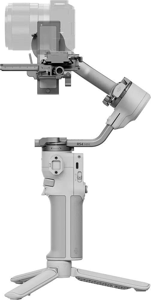 جيمبل دي جيه اي RS 4 MINI، ملائم للكاميرا والهاتف، 3 محاور، قفل محاور آلي من الجيل الثاني، تتبع ذكي، توازن معزز بالتيفلون، شاشة ديجيتال