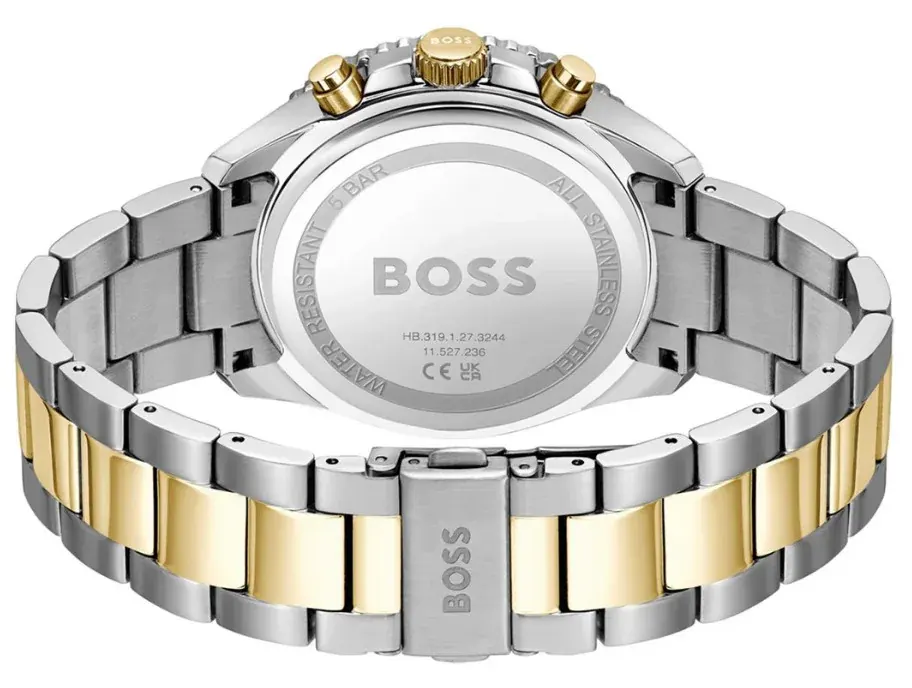 ساعة هوغو بوس رجالي، مينا رمادى، عقارب دائرية، سوار ستانلس ستيل فضي، HB151.4144