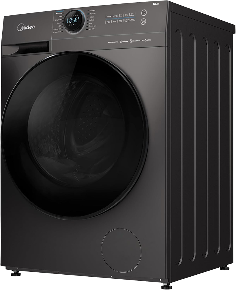 غسالة ملابس فول اوتوماتيك ميديا ، تحميل أمامي ، 9 كيلو ، 1400 لفة ، شاشة ديجيتال ، تكنولوجيا الأنفرتر ، رمادي ، MF200W90B-T TC  ( بضمان ميراكو 19111)