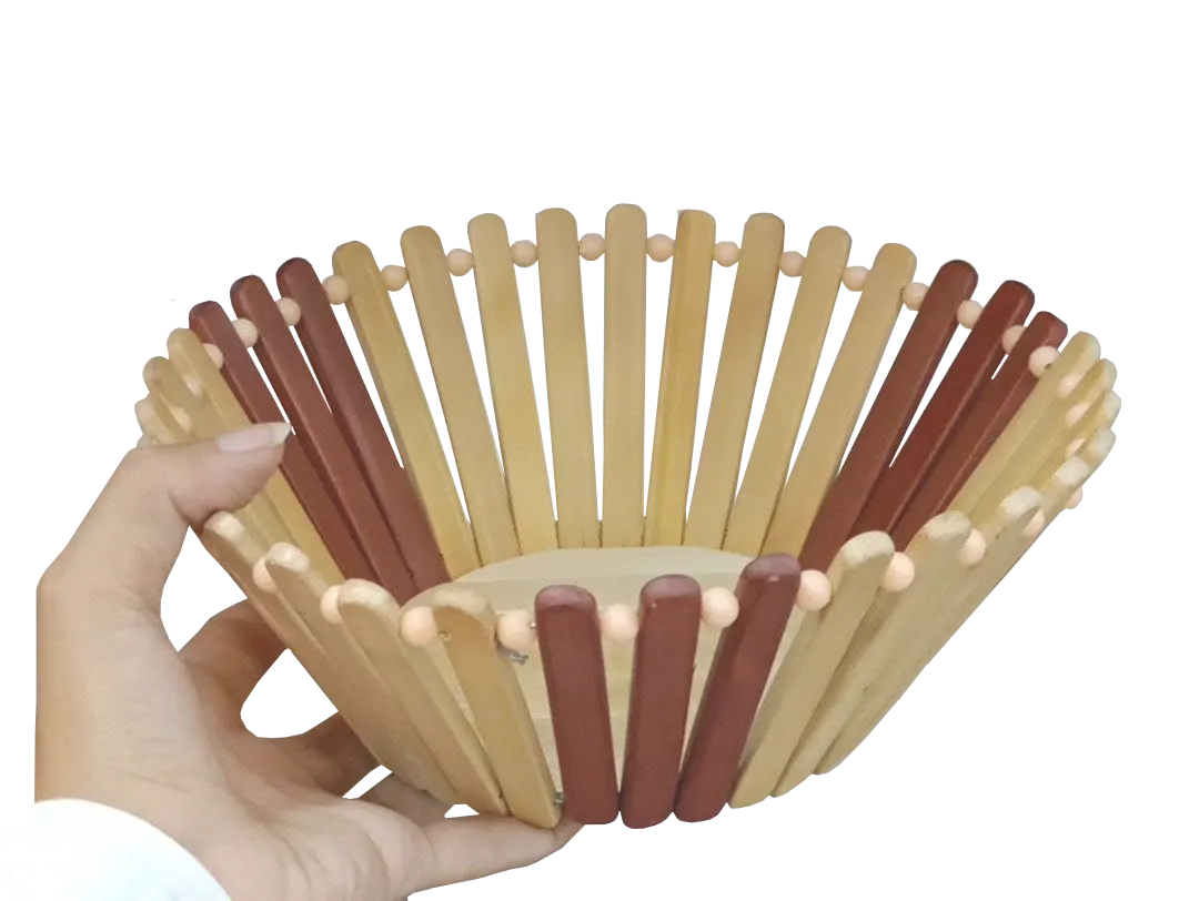 سلة خشب دائرية للخبز ، 20  سم ، بني في بيج ، 13-105