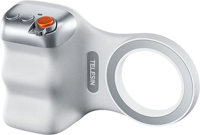 مقبض تصوير مغناطيسي للهاتف من تيليسين، قبضة مريحة مانعة للأنزلاق، بطارية 110 مللي أمبير، وزن خفيف، أبيض ، P1-MP-10