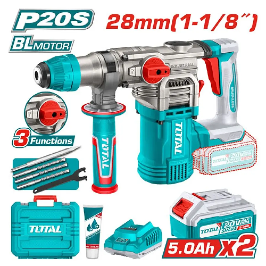 Haliti Total Tools Battery, 28 mAh, with 2 x 5 Amp Batteries and Charger, TRHLI202885