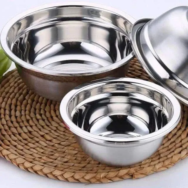 طقم بولات عجان ستانلس ستيل دائرية ، سيلفر ، 3 قطع