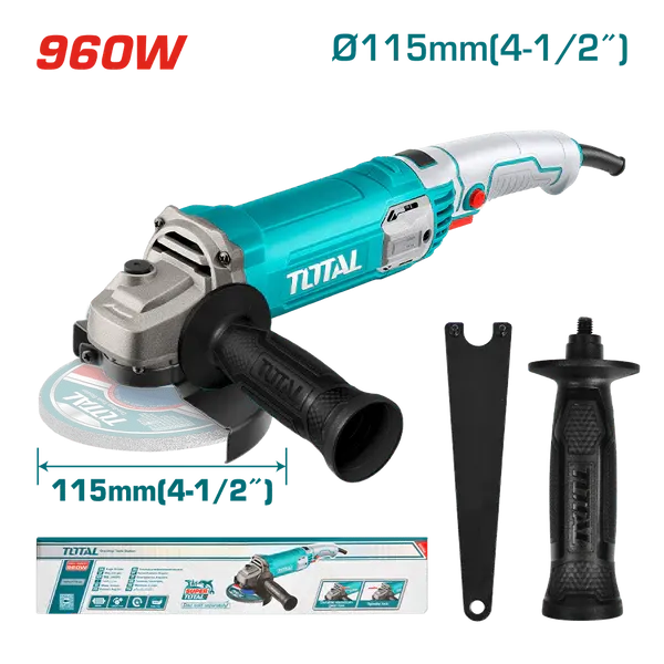 Total Tools Angle Grinder, 960 Watt, 5.4 Inch, TG10911576