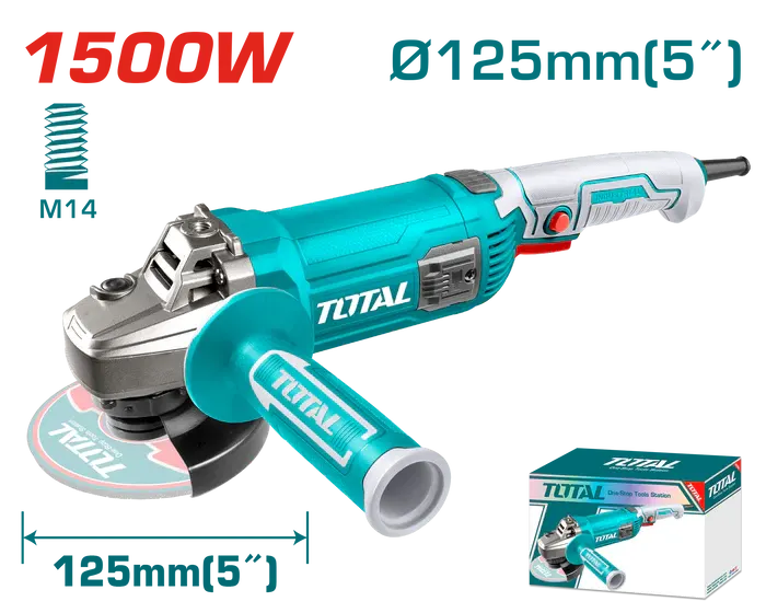 Total Tools Cutting and Grinding Angle Grinder, 1500W, 5", TG11512536