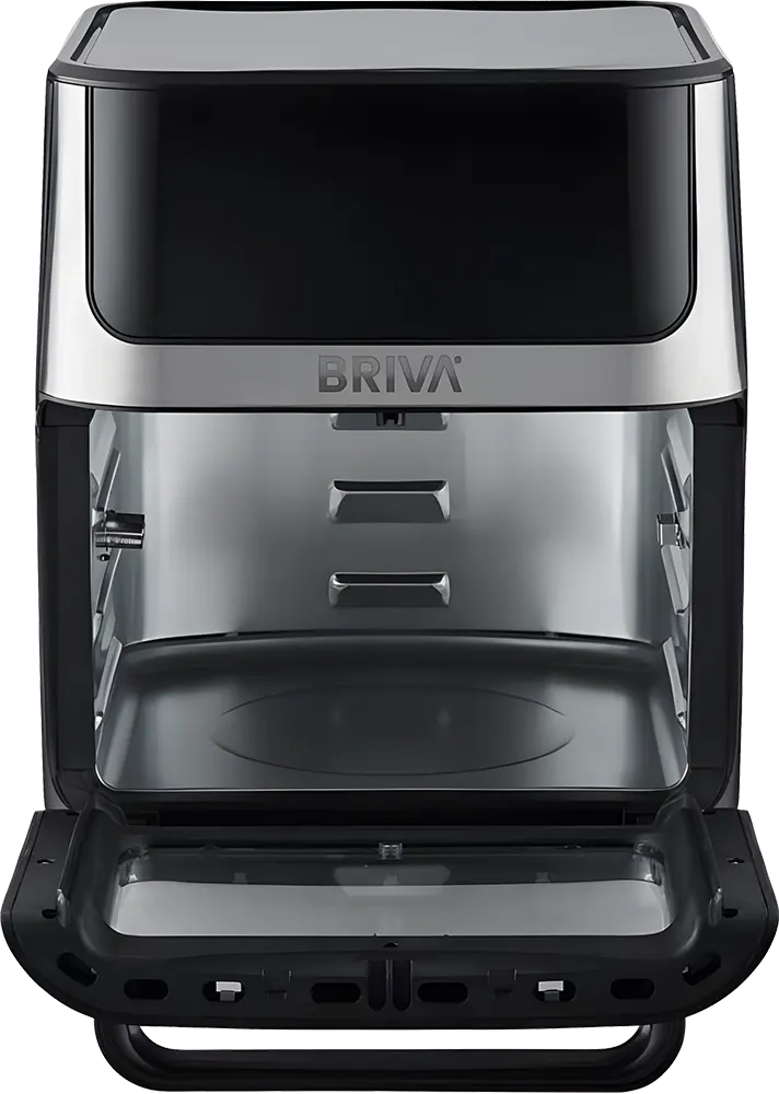 قلاية هوائية بالفرن بريفا 12 لتر، 1800 وات، شاشة رقمية، لون أسود