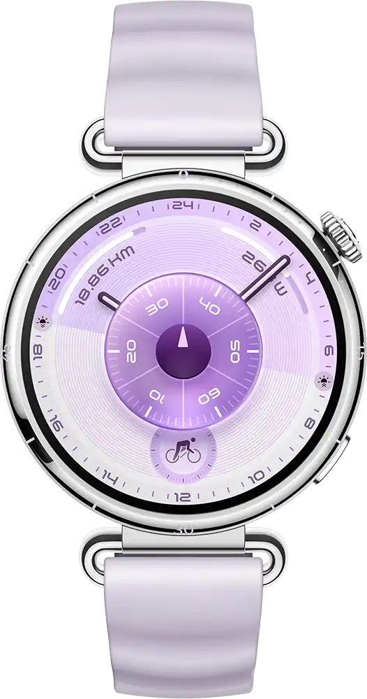 ساعة سمارت هواوي GT6 حجم (41 مم)، شاشة AMOLED مقاس 1.32 بوصة، حزام فلورولاستومر، مقاومة للماء ، بنفسجي