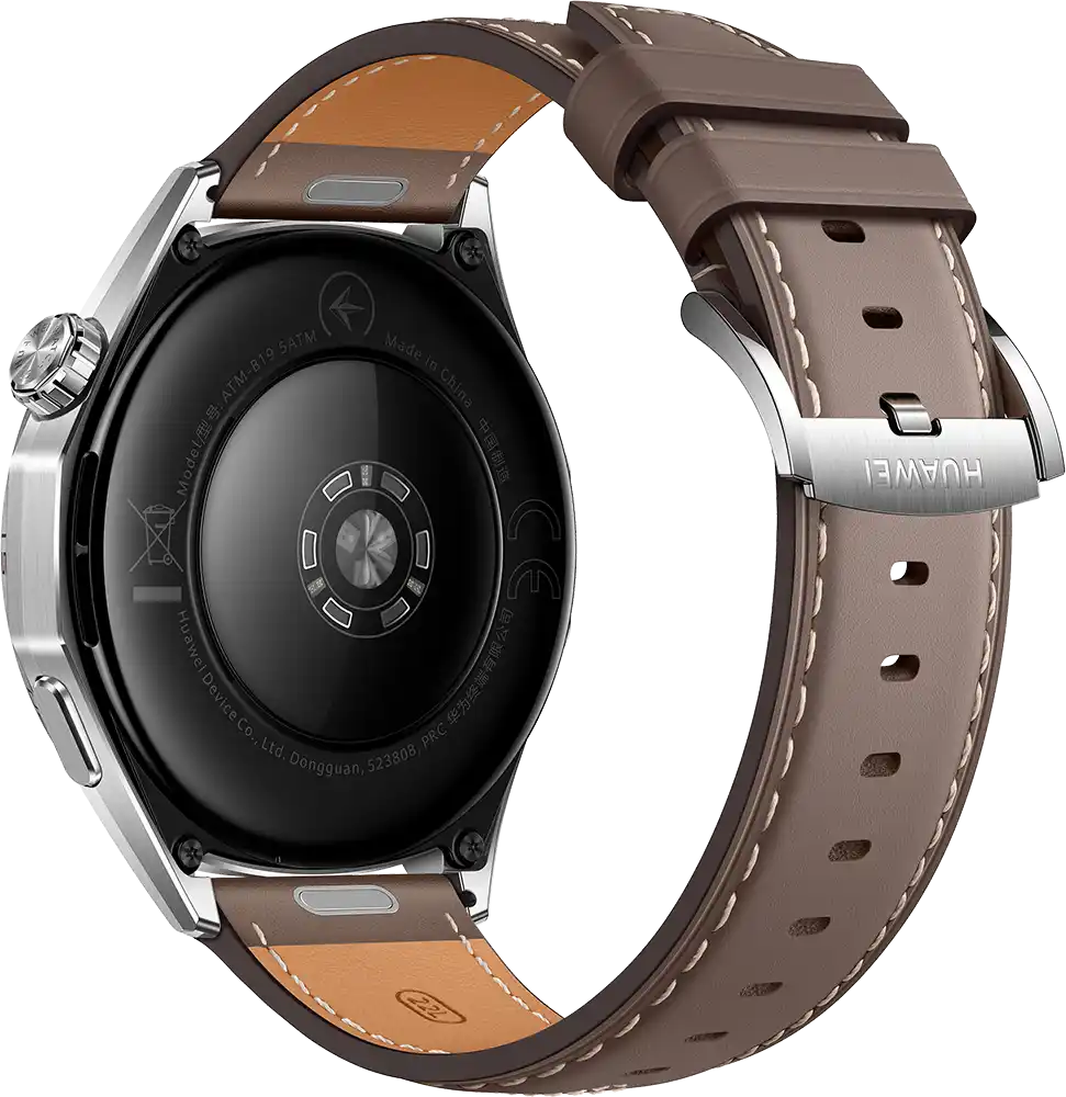 ساعة سمارت هواوي GT6 حجم (46 مم)، شاشة AMOLED مقاس 1.47 بوصة، حزام جلد، مقاومة للماء ، رمادي