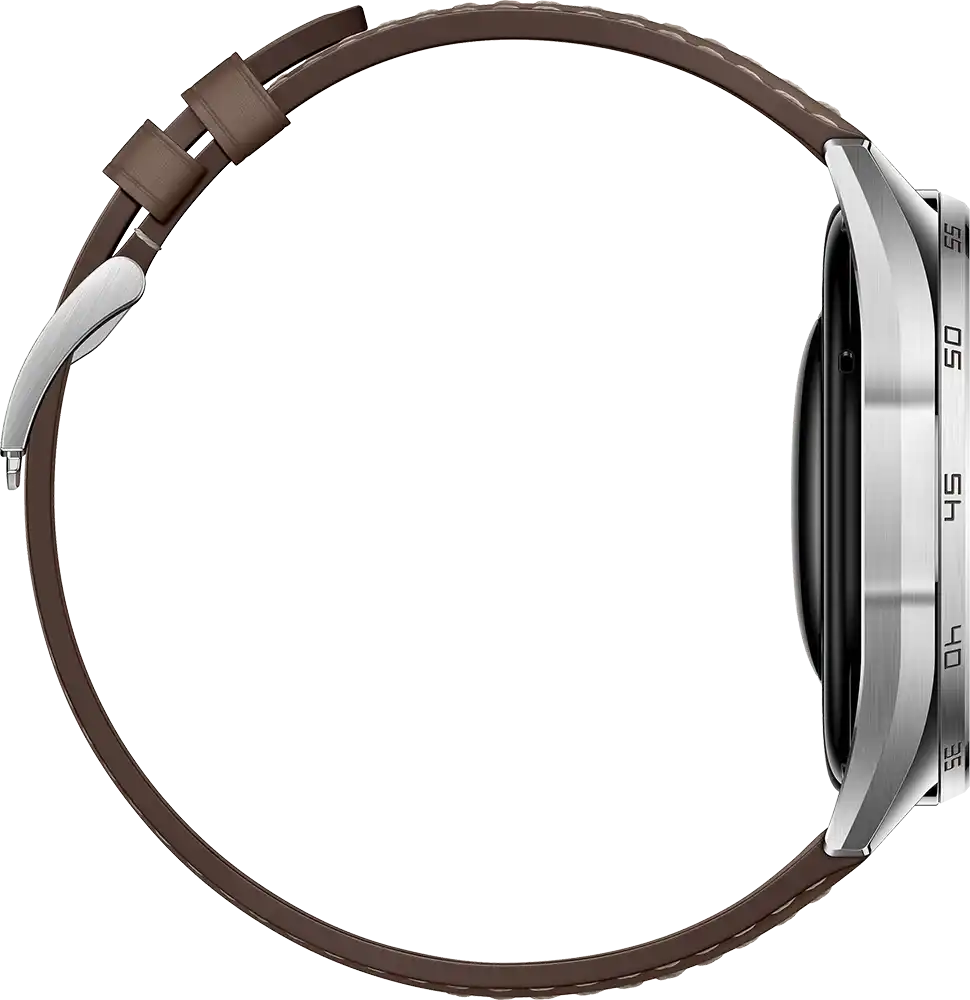 ساعة سمارت هواوي GT6 حجم (46 مم)، شاشة AMOLED مقاس 1.47 بوصة، حزام جلد، مقاومة للماء ، رمادي