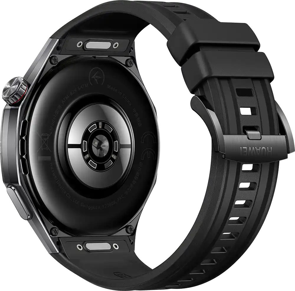 ساعة سمارت هواوي GT6 Pro حجم (46 مم)، شاشة AMOLED مقاس 1.47 بوصة، حزام فلورولاستومر، مقاومة للماء ، أسود