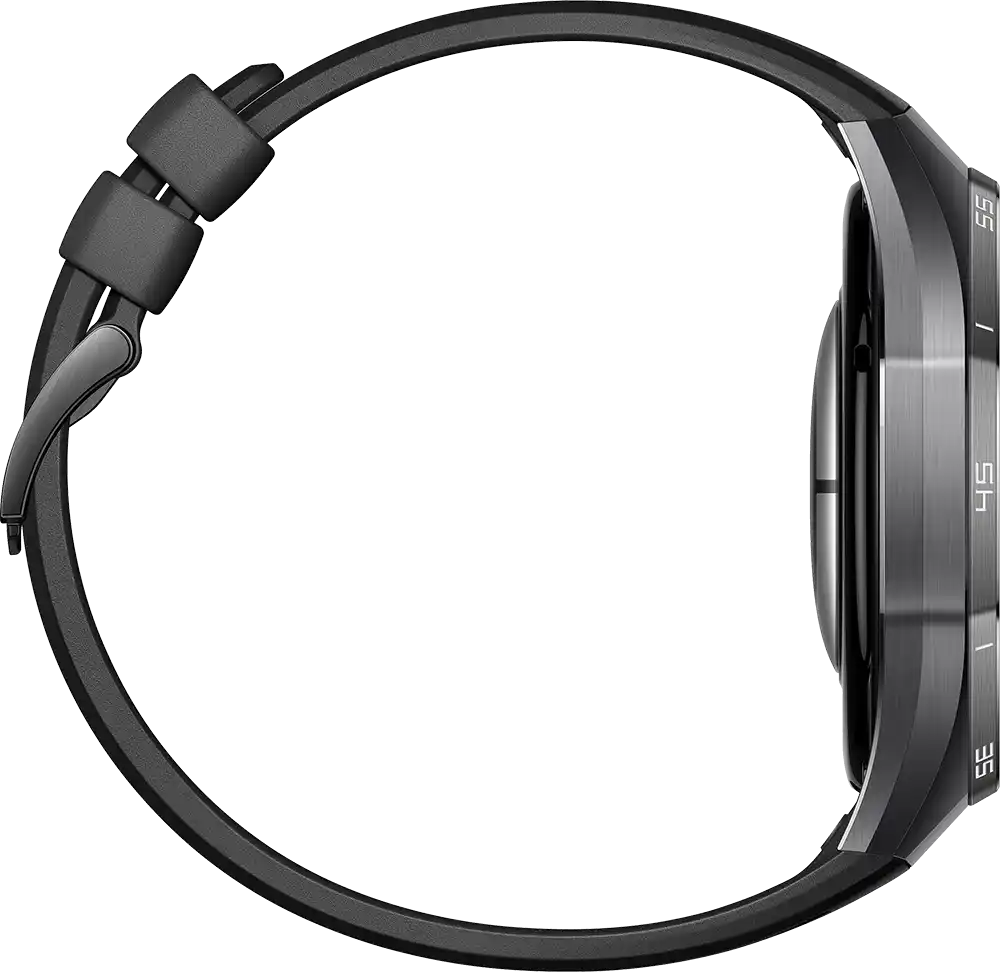 ساعة سمارت هواوي GT6 Pro حجم (46 مم)، شاشة AMOLED مقاس 1.47 بوصة، حزام فلورولاستومر، مقاومة للماء ، أسود