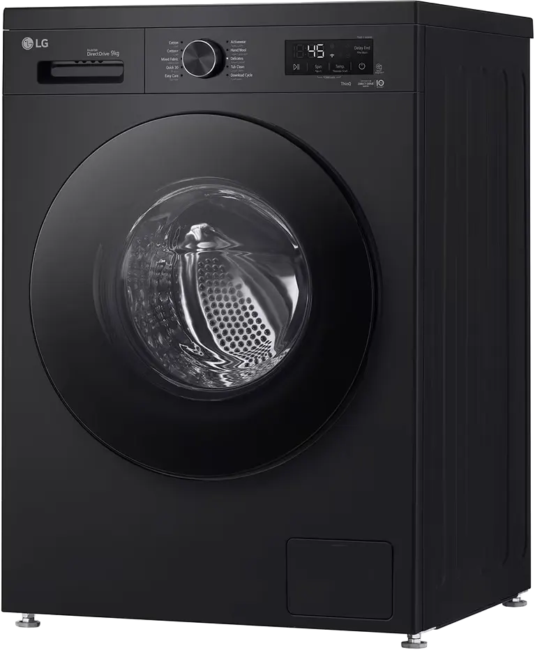 غسالة ملابس فول اوتوماتيك إل جي، 9 كيلو، 1400 لفة، موتور انفرتر دفع مباشر، شاشة ديجيتال، واي فاي، بخار، أسود، F4Y2VYGYZ
