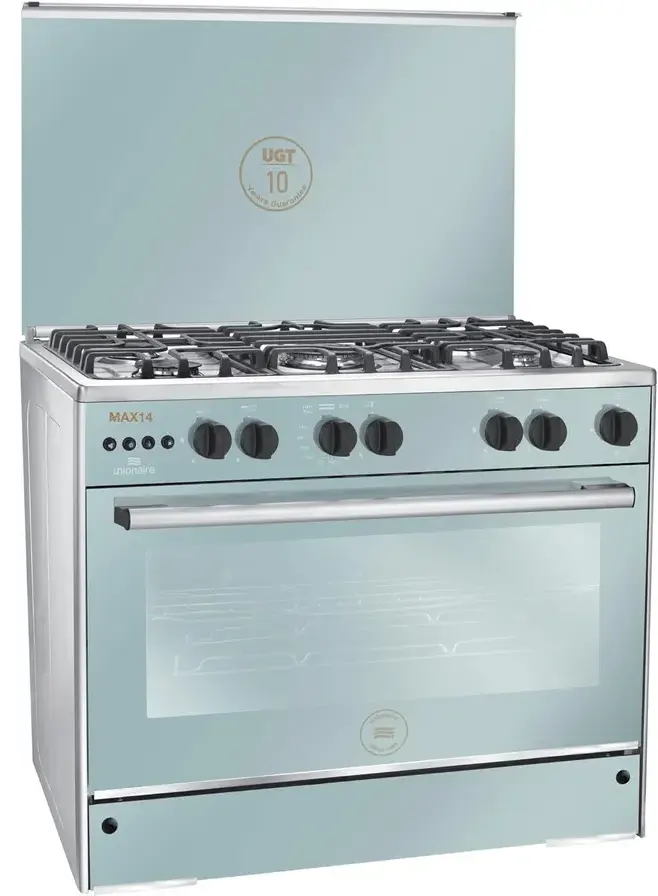 بوتاجاز يونيون اير ماكس 14 ، مقاس 90 سم ، 5 شعلة ، حوامل زهر ، اشعال ذاتى ، استانلس ستيل ، سيلفر ، C69SS-GC-447-IFDSO-M14-AL