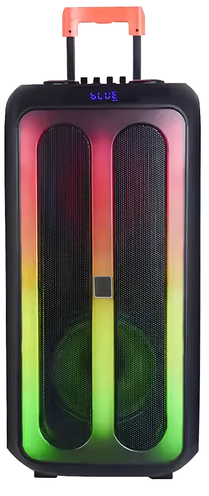 مكبر صوت لاسلكي فوفو ، مقاس 8 انش ، إضائة RGB ، شاشة ديجيتال ، ريموت كنترول ، أسود ، V-2840