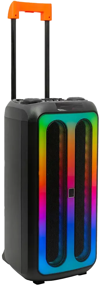 مكبر صوت لاسلكي فوفو ، مقاس 8 انش ، إضائة RGB ، شاشة ديجيتال ، ريموت كنترول ، أسود ، V-2840