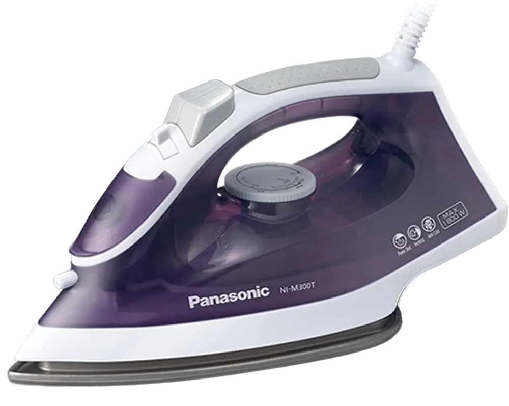 مكواة ملابس بخار باناسونيك، 1800 وات، خزان 210 مللي، قاعدة التيتانيوم، بنفسجي، NI-M300TVTD( ضمان بغداد BTC)