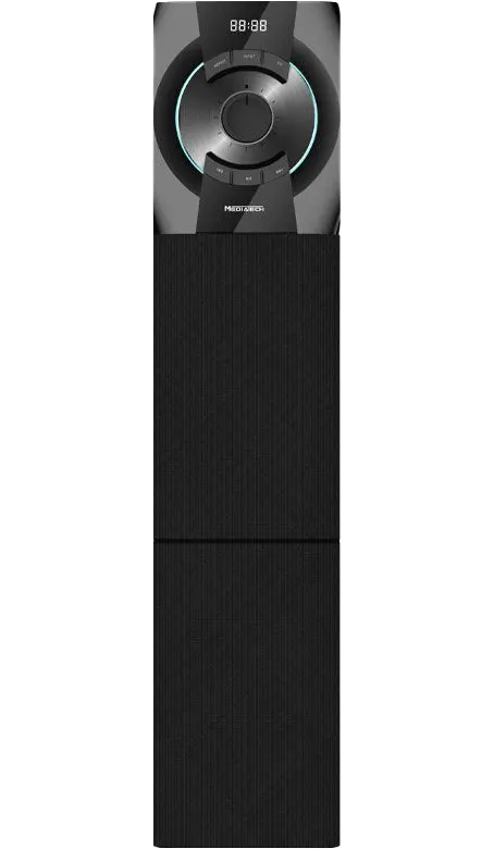 سماعة صب ووفر لاسلكي ميدياتك، 60 وات، تصميم عمودي، منفذ usb، بلوتوث، أسود، MT-515