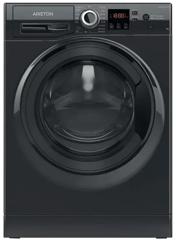 غسالة ملابس فول اوتوماتيك اريستون ، تحميل أمامي ، 8 كيلو ، شاشة ديجتال ، تكنولوجيا الأنفرتر ، أسود ، NM11823BSEG