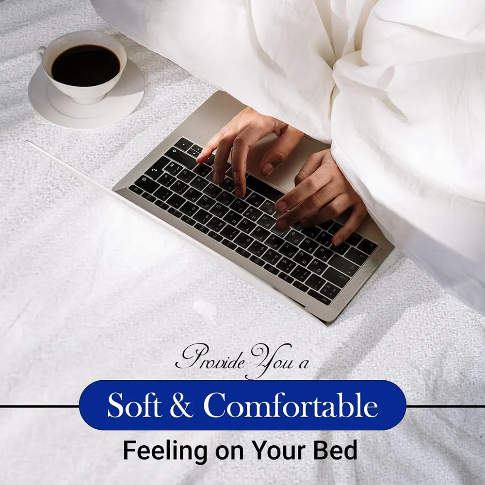 كفر مرتبة بد لاين قطن ، مقاس 160x200 سم ، مقاوم للماء والسوائل ، أبيض