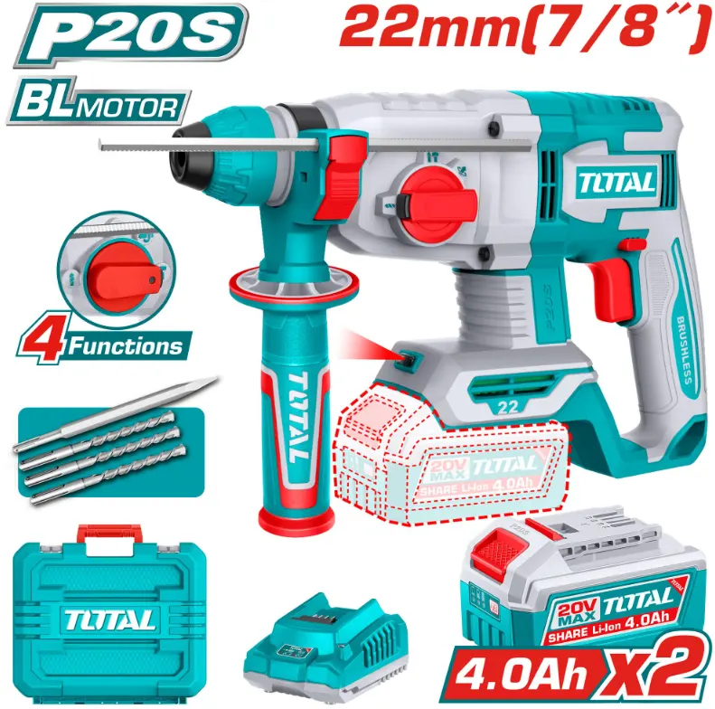 Hilti Total Tools Battery, 20V, 22mm, without Battery and Charger, Blue, TRHLI21228