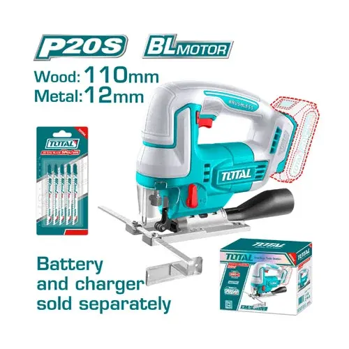 منشار اركت بطارية توتال تولز ، 20 فولت ، بدون بطارية وشاحن ، TJSLI1008