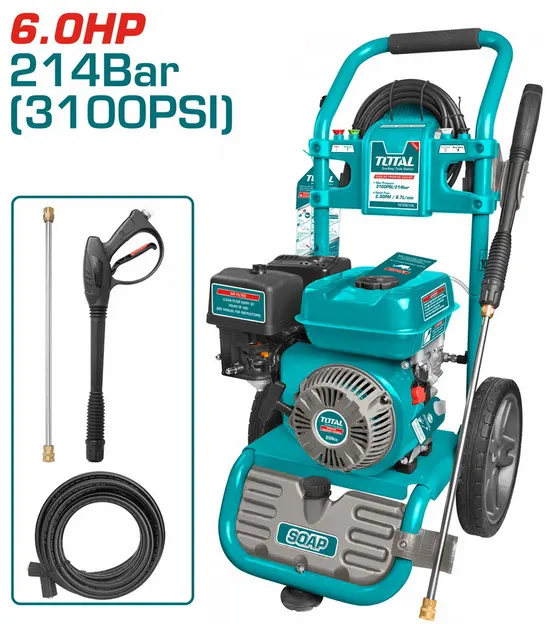 Total Tools Gasoline Powered Washing Machine, 6 HP, 214 Bar, TGT250105