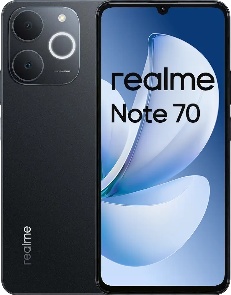 Realme Note 70 Dual SIM, 128GB Memory, 4GB RAM, 4G LTE, Obsidian Black