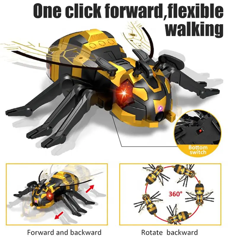 2.4GHz Remote Control Spray Bee Toy, LED Light Effects, Attractive Music, XB1219