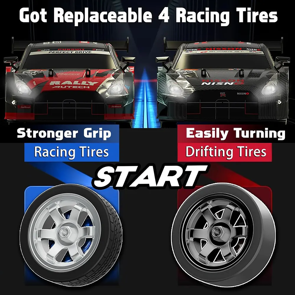 سيارة سباقات رالي مع ريموت تحكم عن بعد، تردد 2.4 جيجاهرتز، سيارة دفع رباعي، قابلة لإعادة الشحن، DC191A