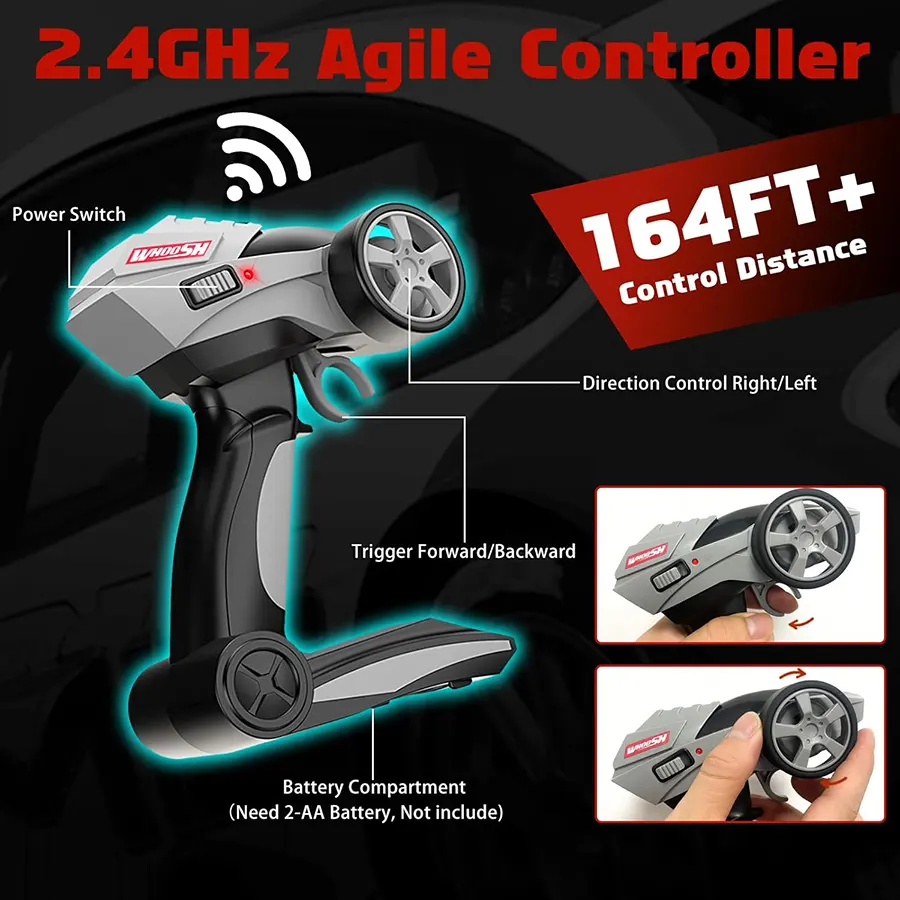 سيارة سباقات رالي مع ريموت تحكم عن بعد، تردد 2.4 جيجاهرتز، سيارة دفع رباعي، قابلة لإعادة الشحن، DC191A