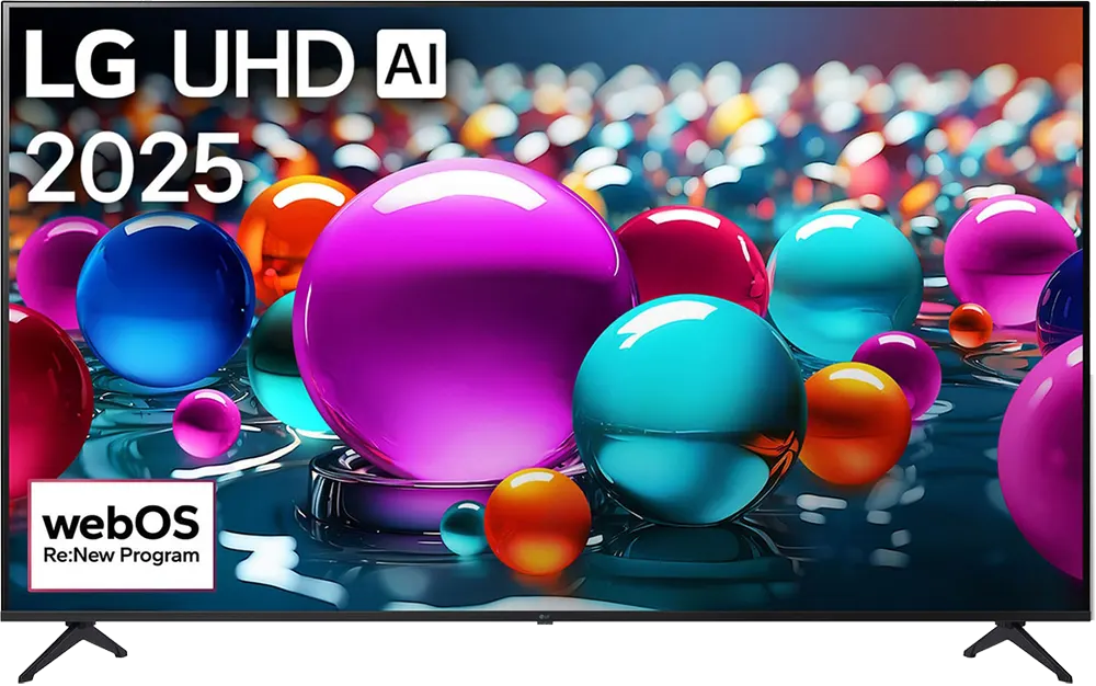 شاشة سمارت إل جي، 55 بوصة، دقة 4K UHD، نظام webOS25، يدعم الذكاء الأصطناعي، واي فاي، ريسيفر داخلي، 55UA84006LB