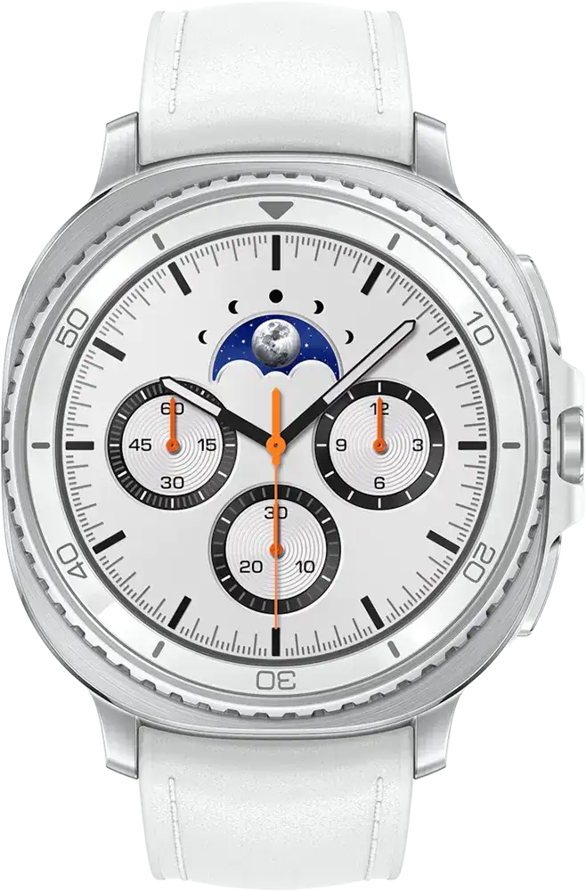 ساعة سمارت سامسونج جالاكسي 8 كلاسيك ، شاشة Super AMOLED مقاس 46 مم ، بلوتوث - واي فاي ، مقاومة للماء ، أبيض