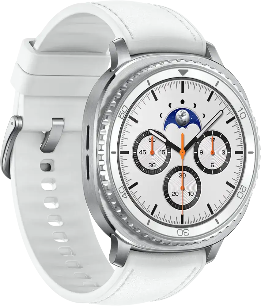 ساعة سمارت سامسونج جالاكسي 8 كلاسيك ، شاشة Super AMOLED مقاس 46 مم ، بلوتوث - واي فاي ، مقاومة للماء ، أبيض