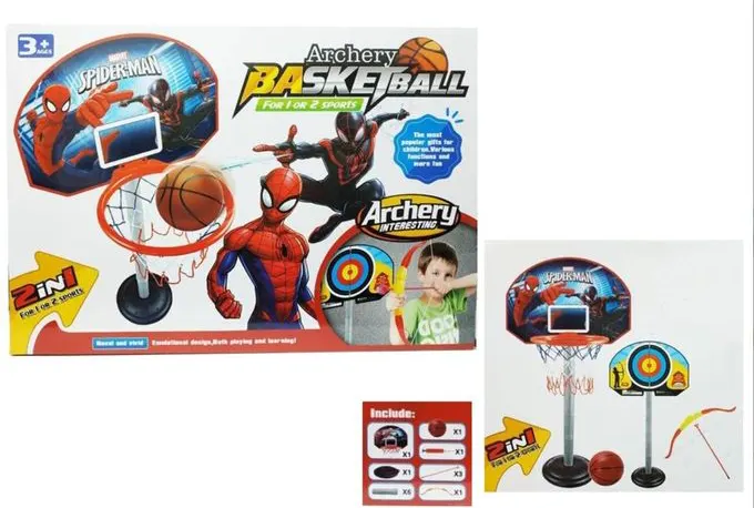 مجموعة العاب سبايدر مان 2 في 1، لعبة كرة سلة مع لعبة رماية، YD2688Z-2