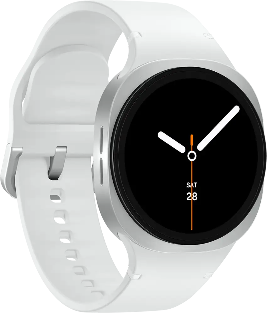 ساعة سمارت سامسونج جالاكسي 8 ، شاشة Super AMOLED مقاس 40 مم ، بلوتوث  5.3، مقاومة للماء ، فضي