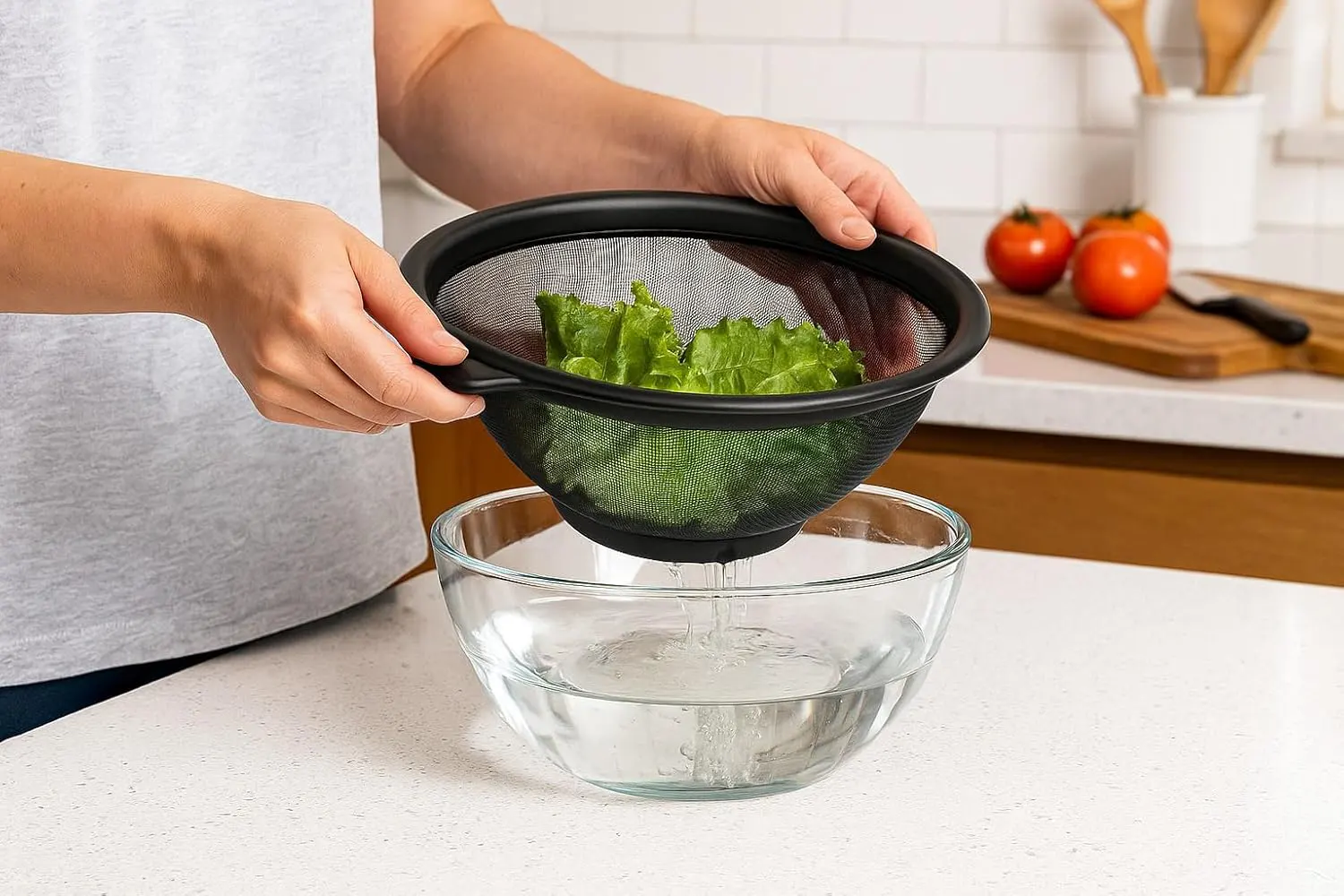 مصفاة شبكية من الستانلس ستيل ،  وسط  ، اسود ، 4435