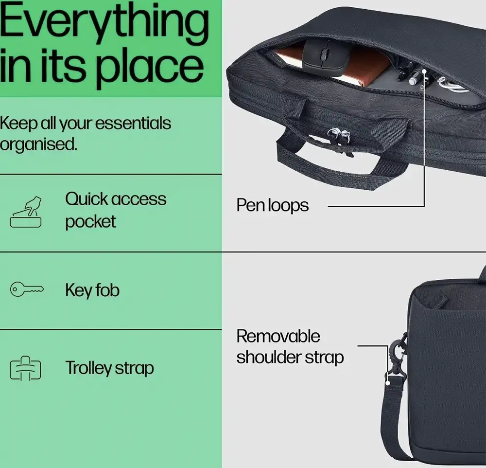 شنطة كتف لاب توب إتش بي ايفري داي، 16 بوصة، أسود، A08JTAA