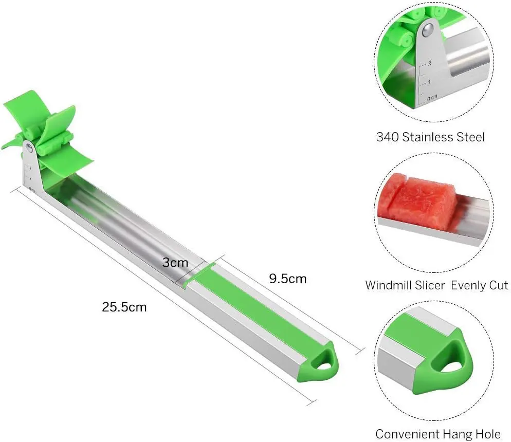 قطاعة بطيخ من الستانلس ستيل ، اخضر ، 002