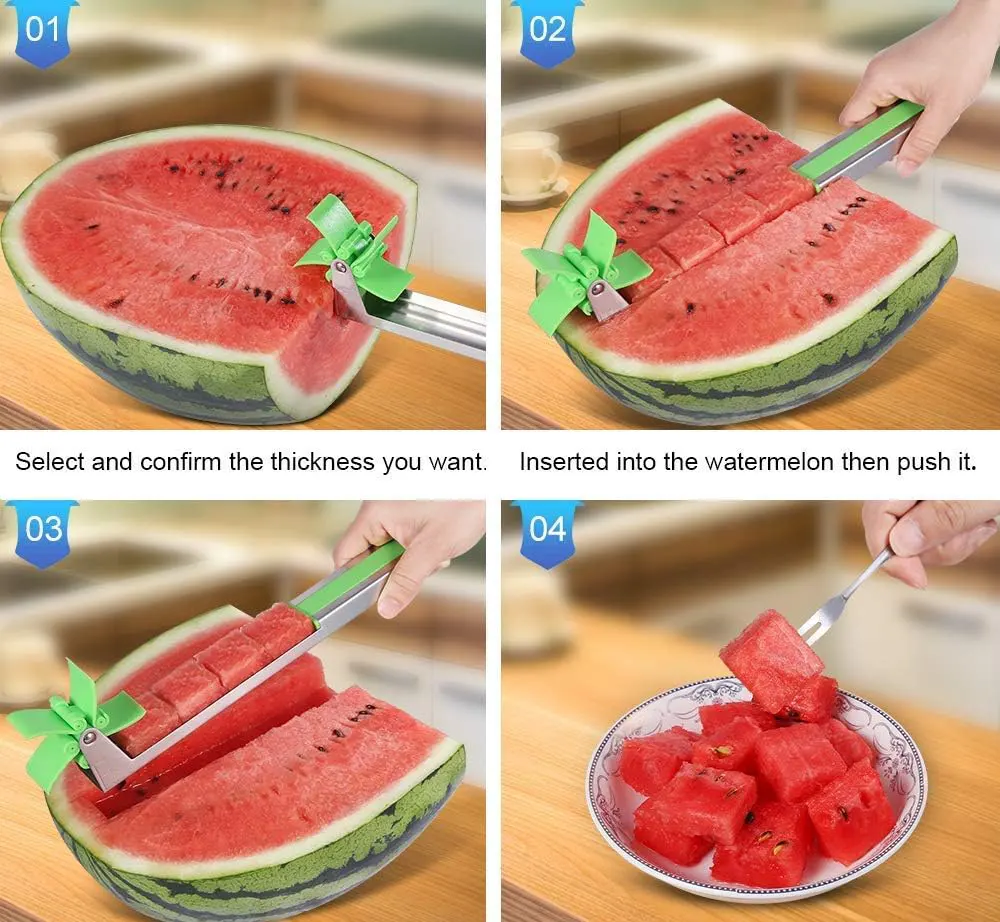 قطاعة بطيخ من الستانلس ستيل ، اخضر ، 002