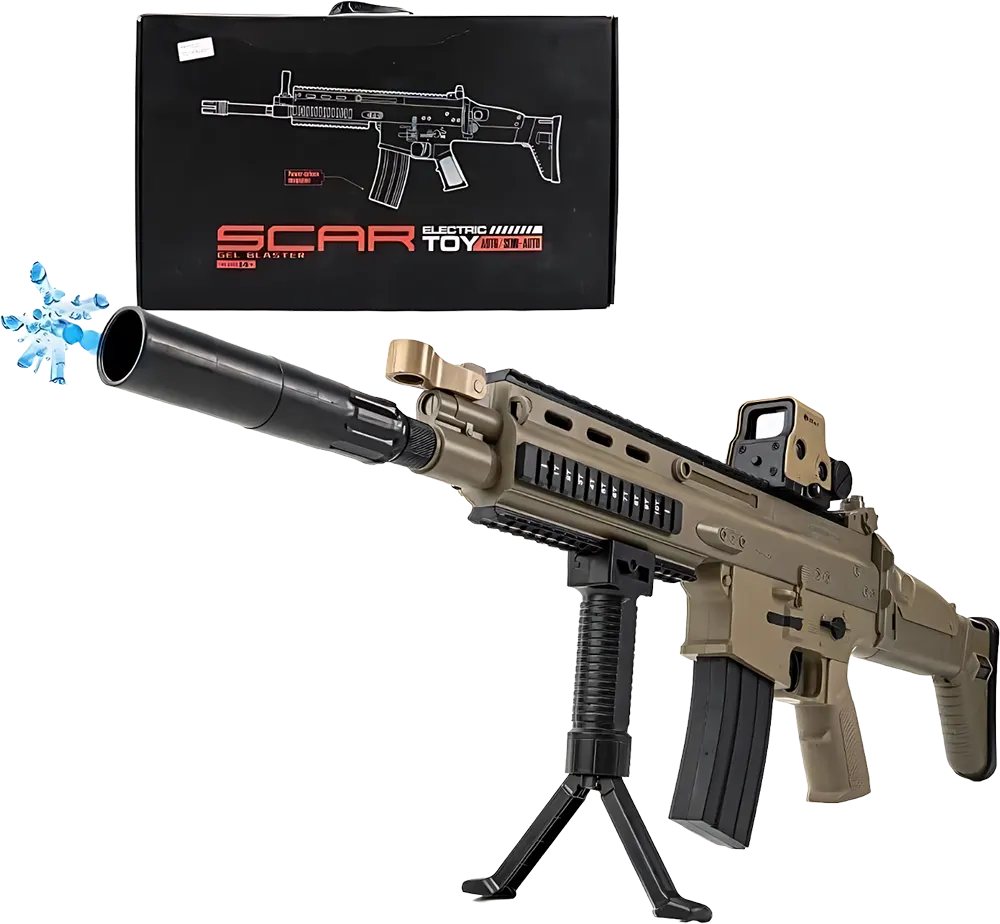 لعبة بندقية Scar، طلقات هيدروجيل 1:1، مع حامل ثلاثي ومخزن، WH52-2