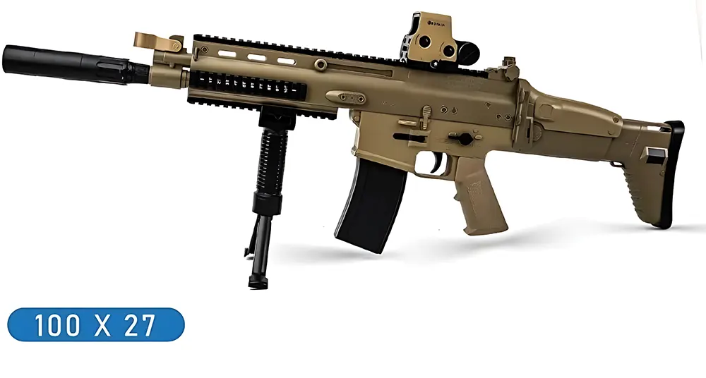 لعبة بندقية Scar، طلقات هيدروجيل 1:1، مع حامل ثلاثي ومخزن، WH52-2