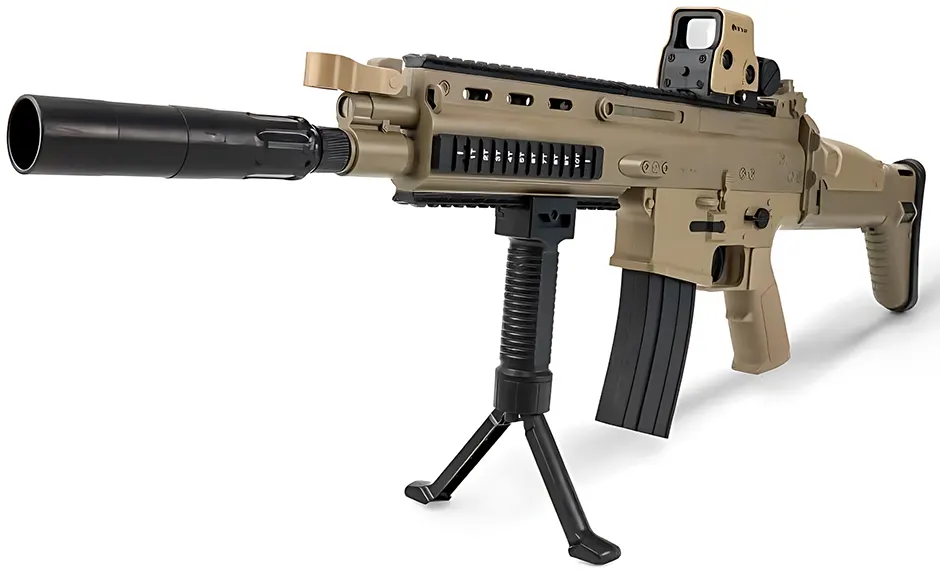 لعبة بندقية Scar، طلقات هيدروجيل 1:1، مع حامل ثلاثي ومخزن، WH52-2