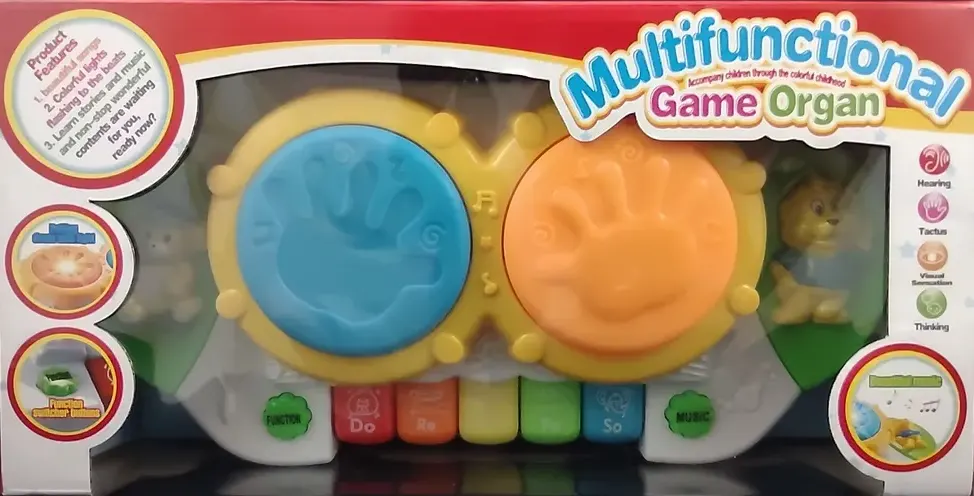 لعبة درامز موسيقي متعددة الوظائف ، مع أورج إلكتروني للأطفال ، DJ808-2