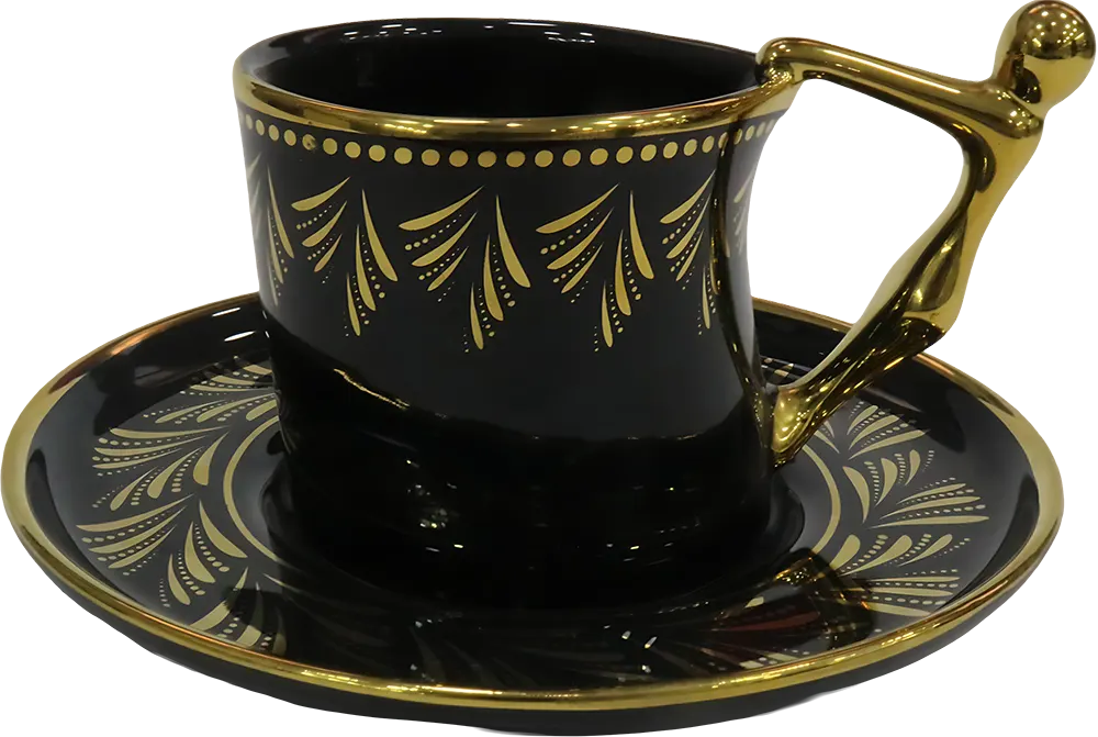 طقم قهوه بورسلين، 12 قطعة، اسود،3131