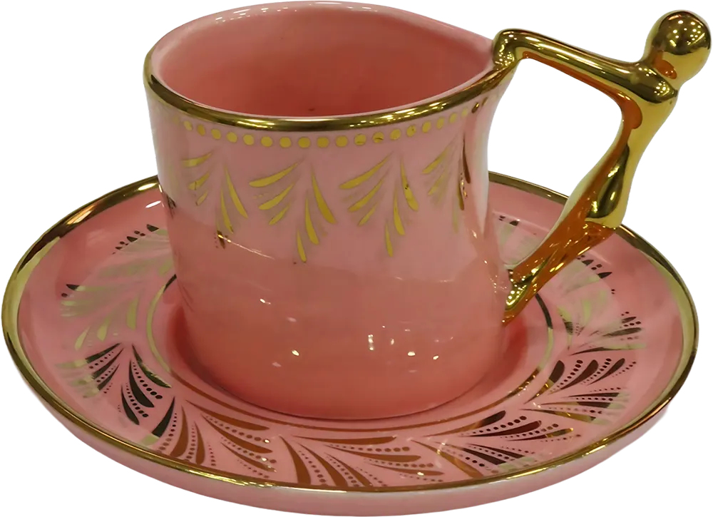 طقم قهوة بورسلين، 12 قطعة، وردي،3131