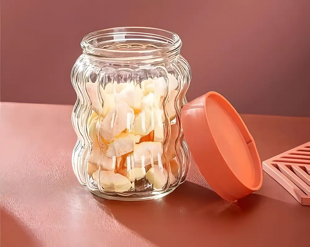 طقم برطمان توابل زجاج 4 قطع بغطاء، شفاف، كود 20