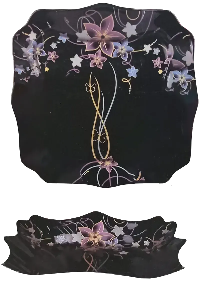 طقم اركوبال منقوش ، 60 قطعة ، اسود ،2229