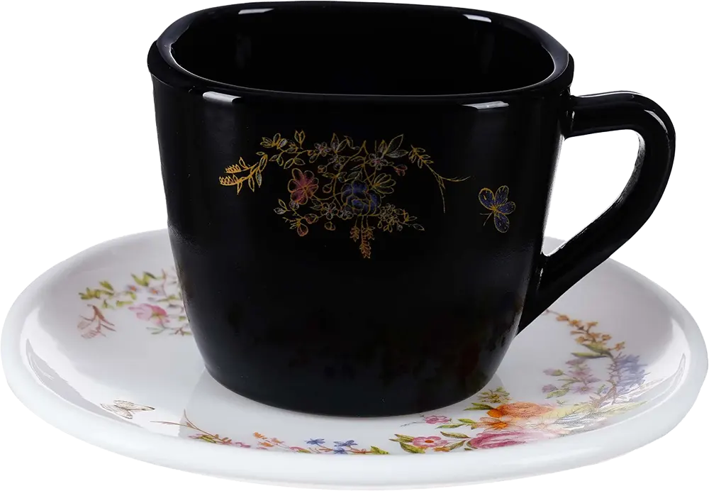 طقم اركوبال 60 قطعة، مثمن الشكل، لون اسود ، موديل 2555